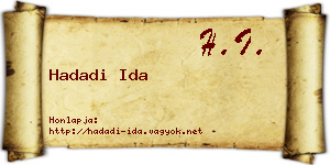 Hadadi Ida névjegykártya